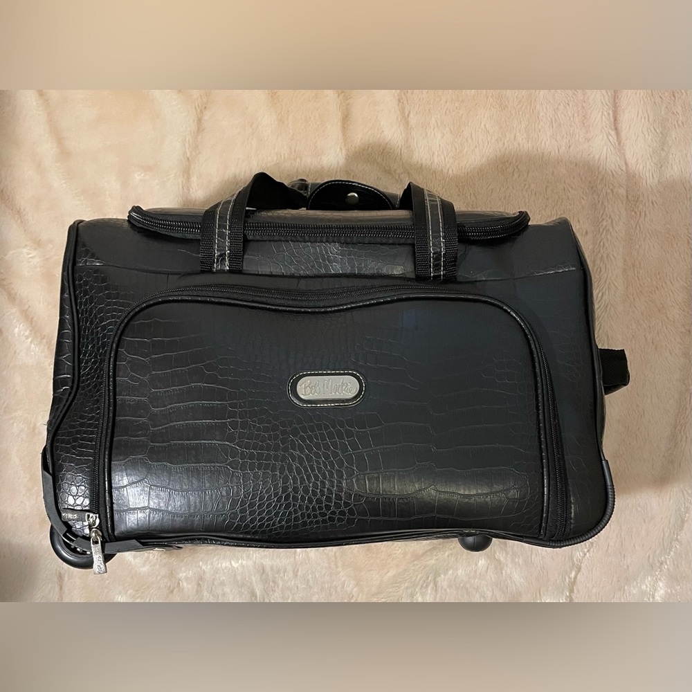 Faux Croc Leather Travel Bag with Wheels